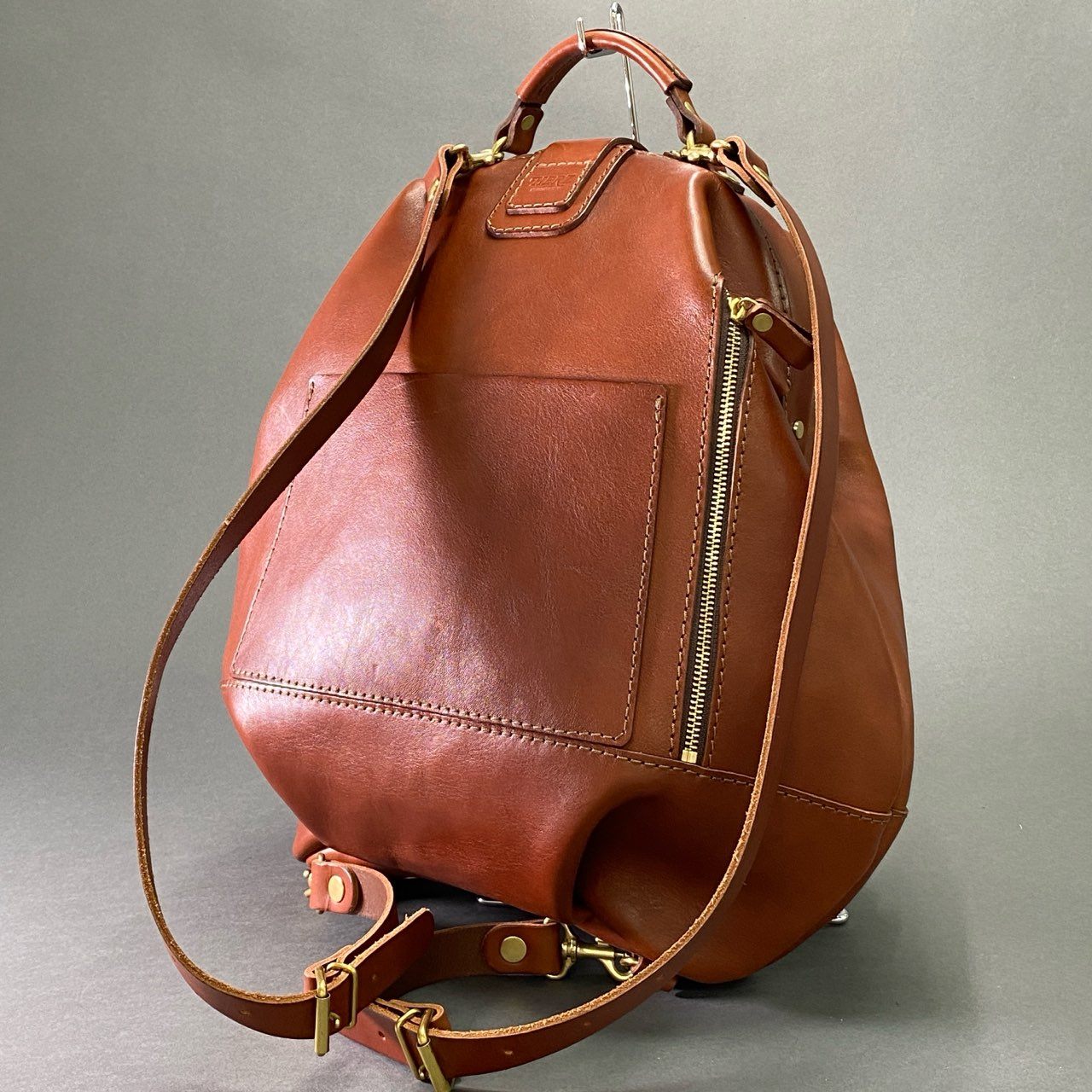Ge2 HERZ ヘルツ 1 paku わんぱくリュック L ブラウン レザー 本革 大容量 バックパック 茶系 Leather