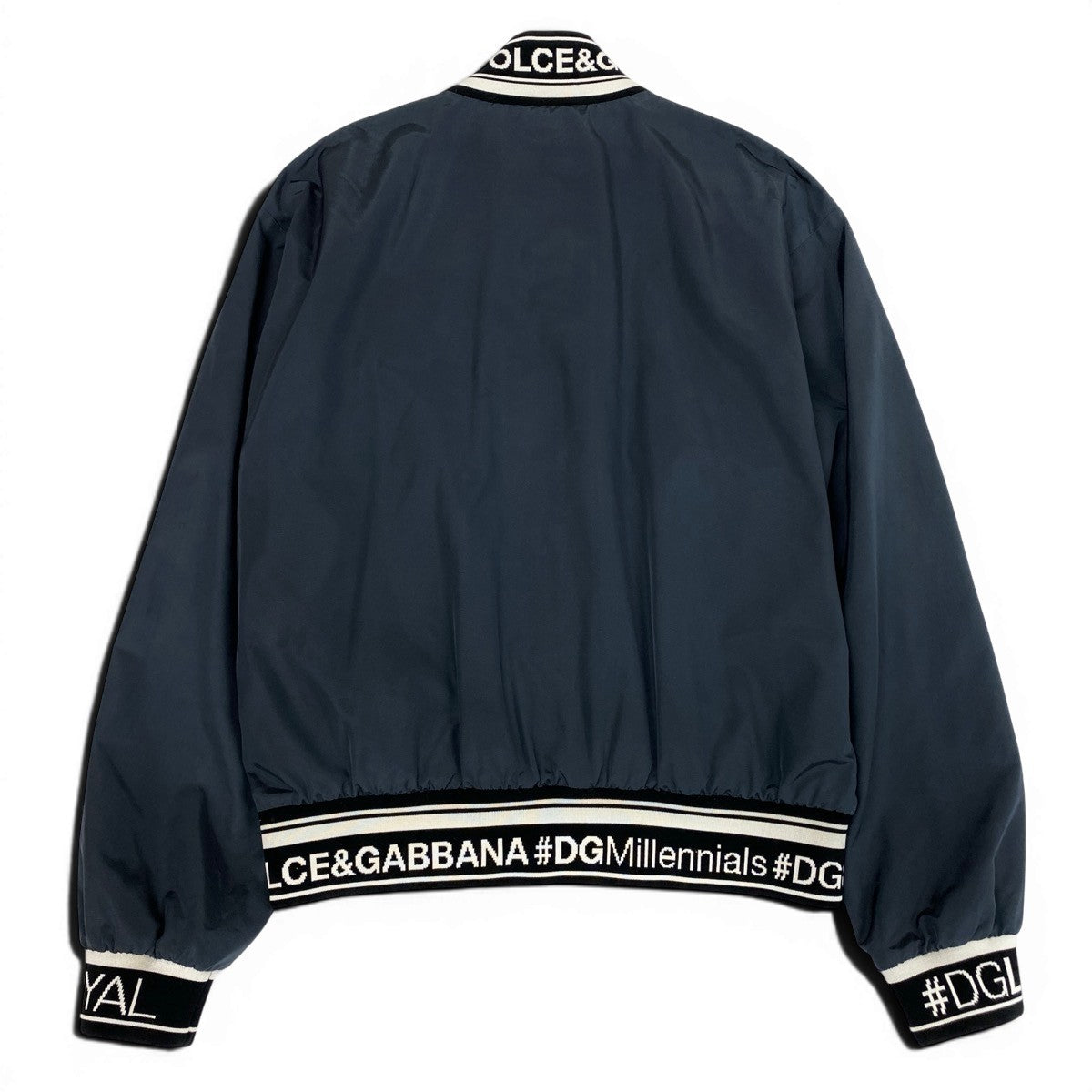 Mg19 【美品】 DOLCE&GABBANA ドルチェアンドガッバーナ ナイロンジャケット  ブルゾン サイズ48 ネイビー メンズ 紳士服t18r