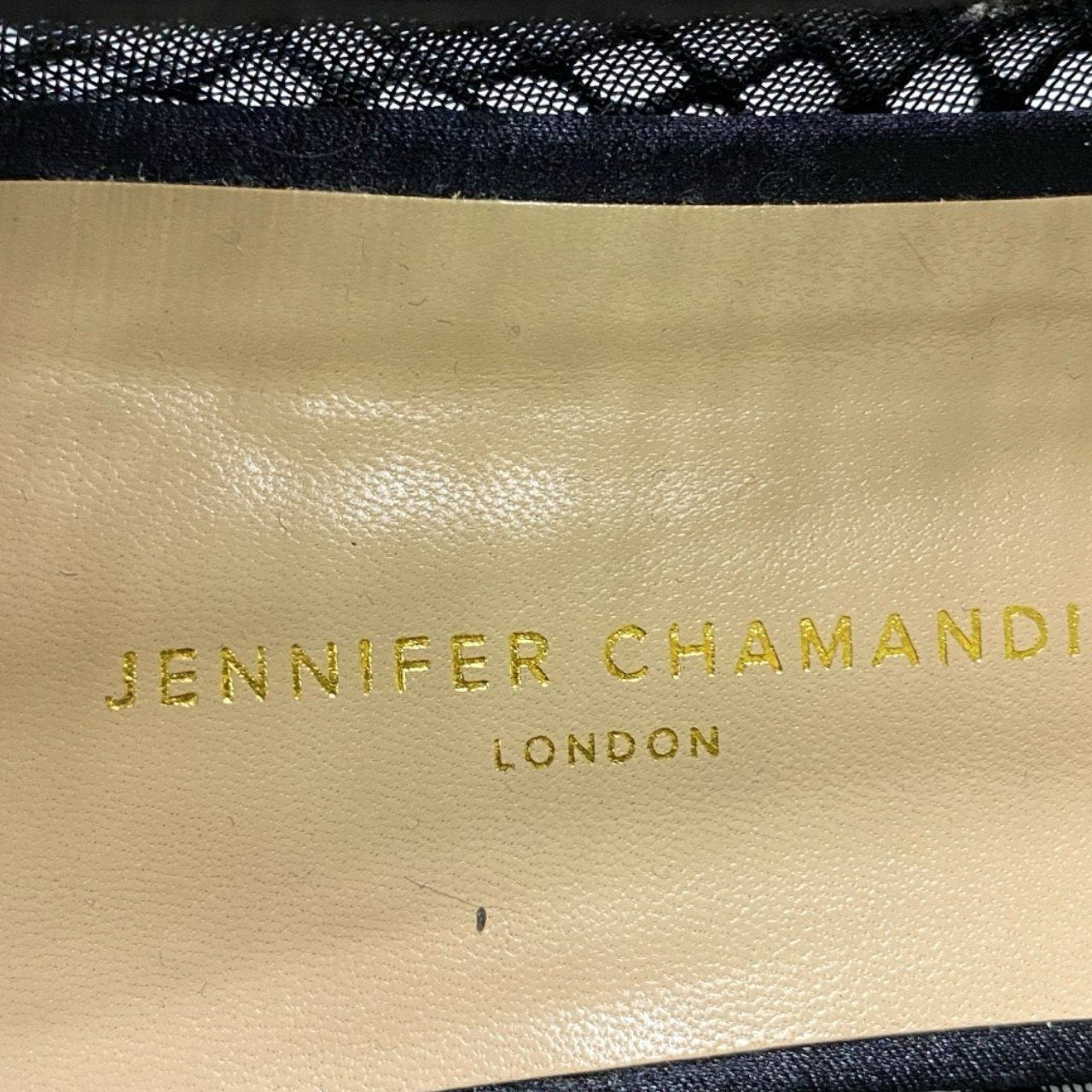 1k26 JENNIFER CHAMNDI ジェニファー チャマンディ メリージェーンパンプス ポインテッドトゥ パンプス ローヒール  ラインストーン アンクルストラップ レディース 女性靴 イタリア製 37 ブラックu02t