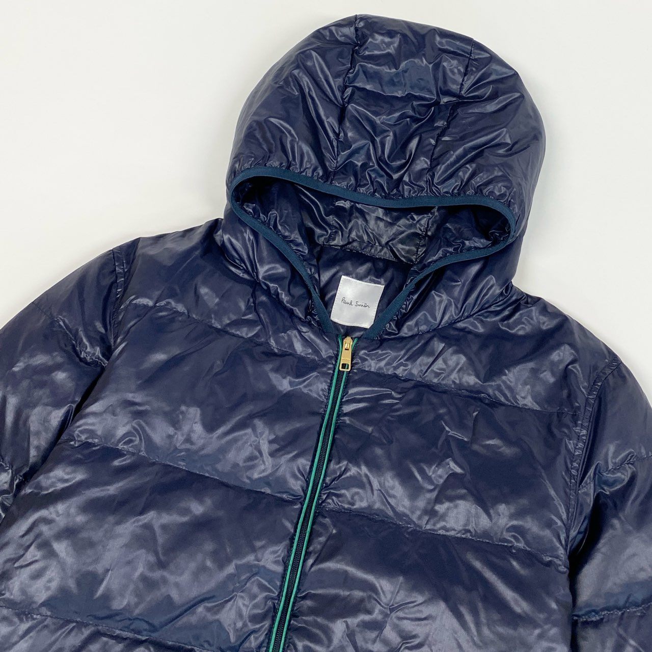 41i26 Paul Smith ポールスミス ダウンジャケット フーディージャケット アウター 裏地風船柄 L ネイビー メンズk02i