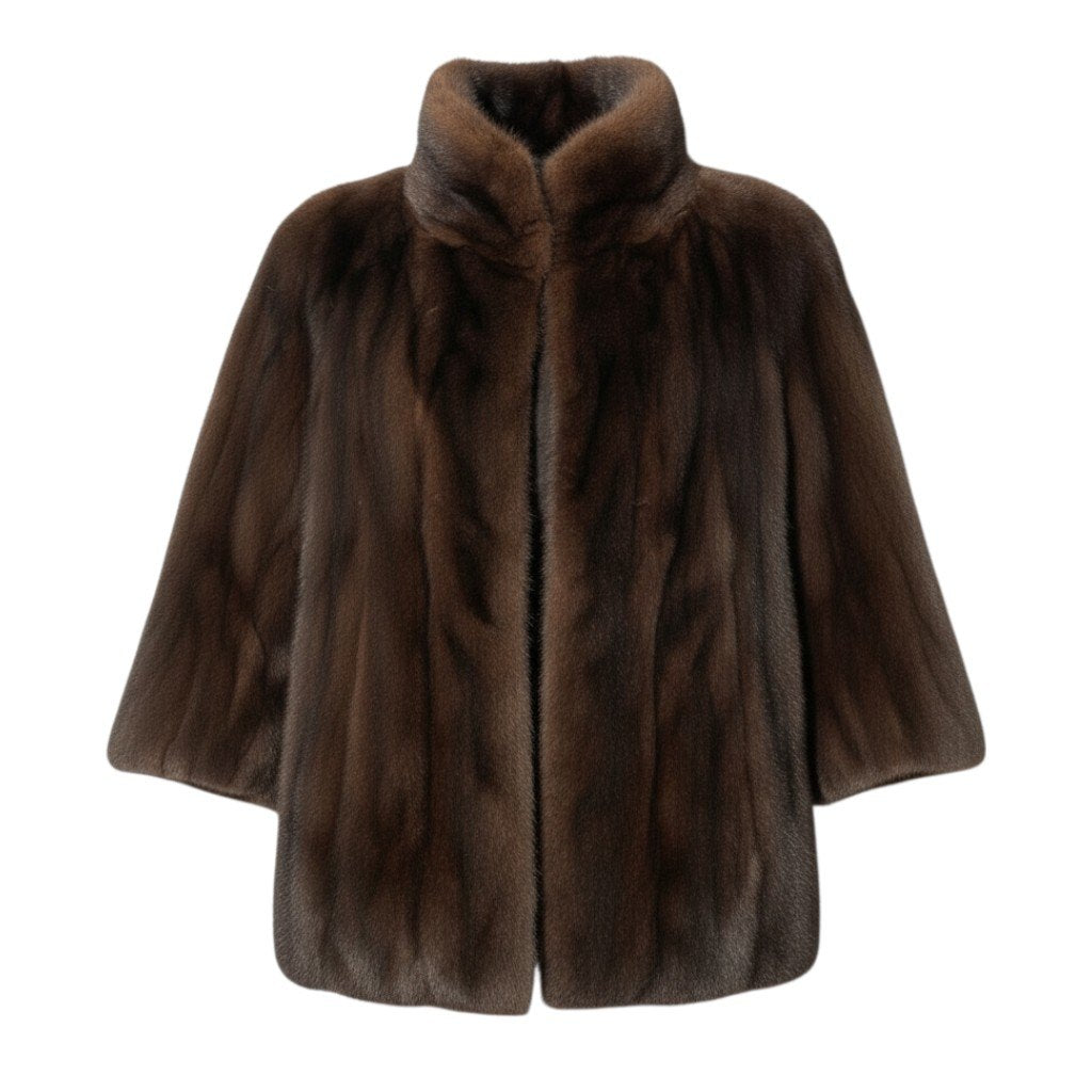 7b22 palody マホガニーミンク ファーコート サイズ11 ブラウン 本毛皮 Mink Fur Coat フロントホックt18r