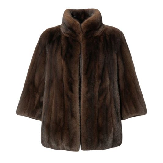 7b22 palody マホガニーミンク ファーコート サイズ11 ブラウン 本毛皮 Mink Fur Coat フロントホックt18r