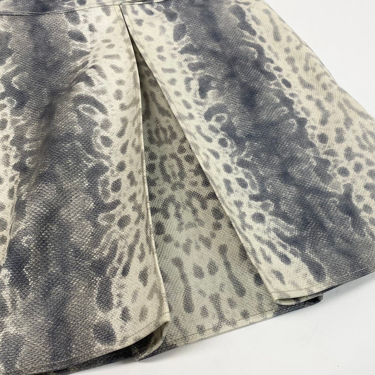 Ec31 GUCCI グッチ パイソンプリント シープスキン ワンピース Python Print Sheep Skin Dress サイズ36 グレーt18r