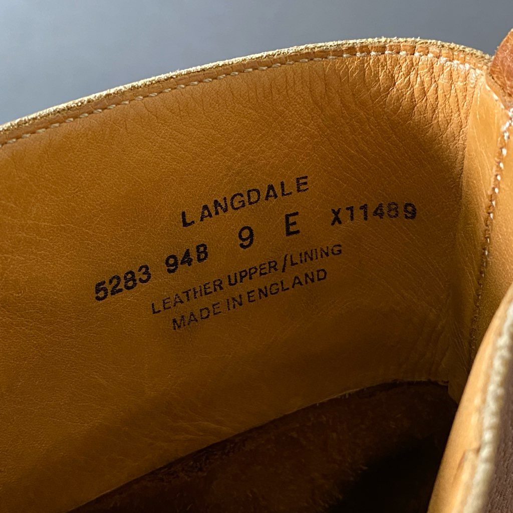 1g17 【希少モデル】CROCKETT&JONES クロケットアンドジョーンズ ユナイテッドアローズ別注 LANGDALE レースアップブーツ コンバットブーツ X11489 9E ブラウン グレインレザー メンズ