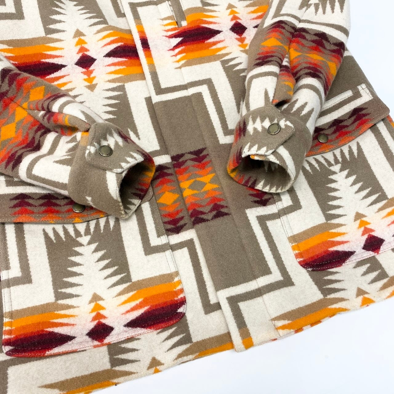 84c27 PENDLETON ペンドルトン ウールコート  ネイティブ柄 ブランケット アウター XSサイズ マルチカラー メンズ 男性用o07t