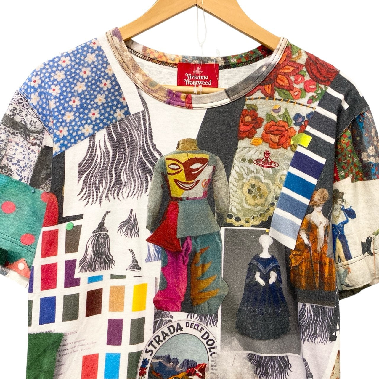 78b26 Vivienne Westwood ヴィヴィアンウエストウッド ムードボード半袖Tシャツ コットンTシャツ 総柄プリント 1612-331022 Mサイズ マルチカラー コットン100％ レディース 女性用u02t