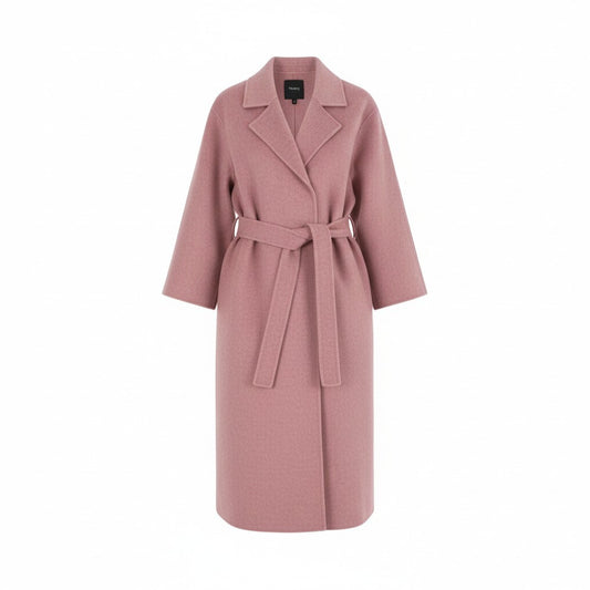 2L12 《美品》 Theory セオリー ウールカシミヤ ダブルフェイスコート COLLAR COAT NEW DIVIDE LUXE S ピンク レディース 女性用u02t