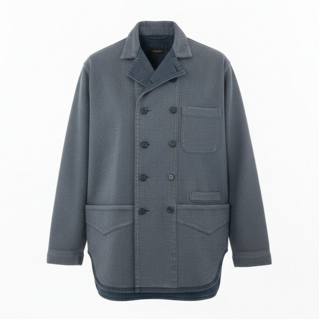 58c5 AUBERGE オーベルジュ KLLAR SABLE セサミ ダブルフレンチカバーオール ジャケット サイズ42 グレー系k02i