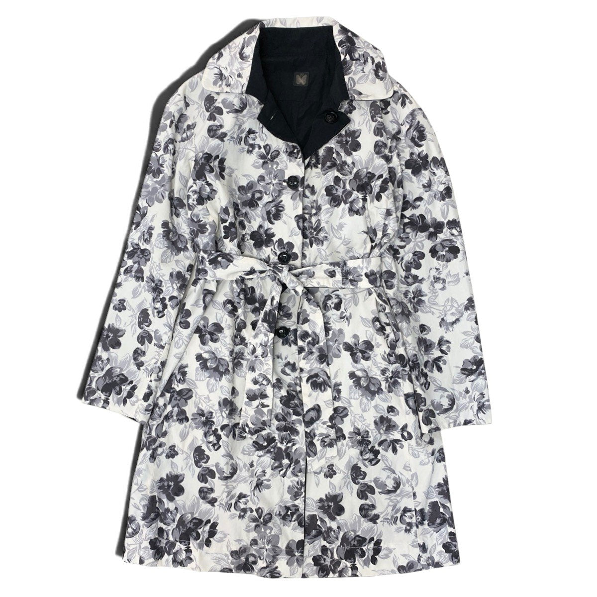 72h18 WEEKEND Max Mara ウィークエンド マックスマーラ リバーシブル ステンカラーコート 花柄プリント 薄手 イタリア製 40 マルチカラー レディースu02t