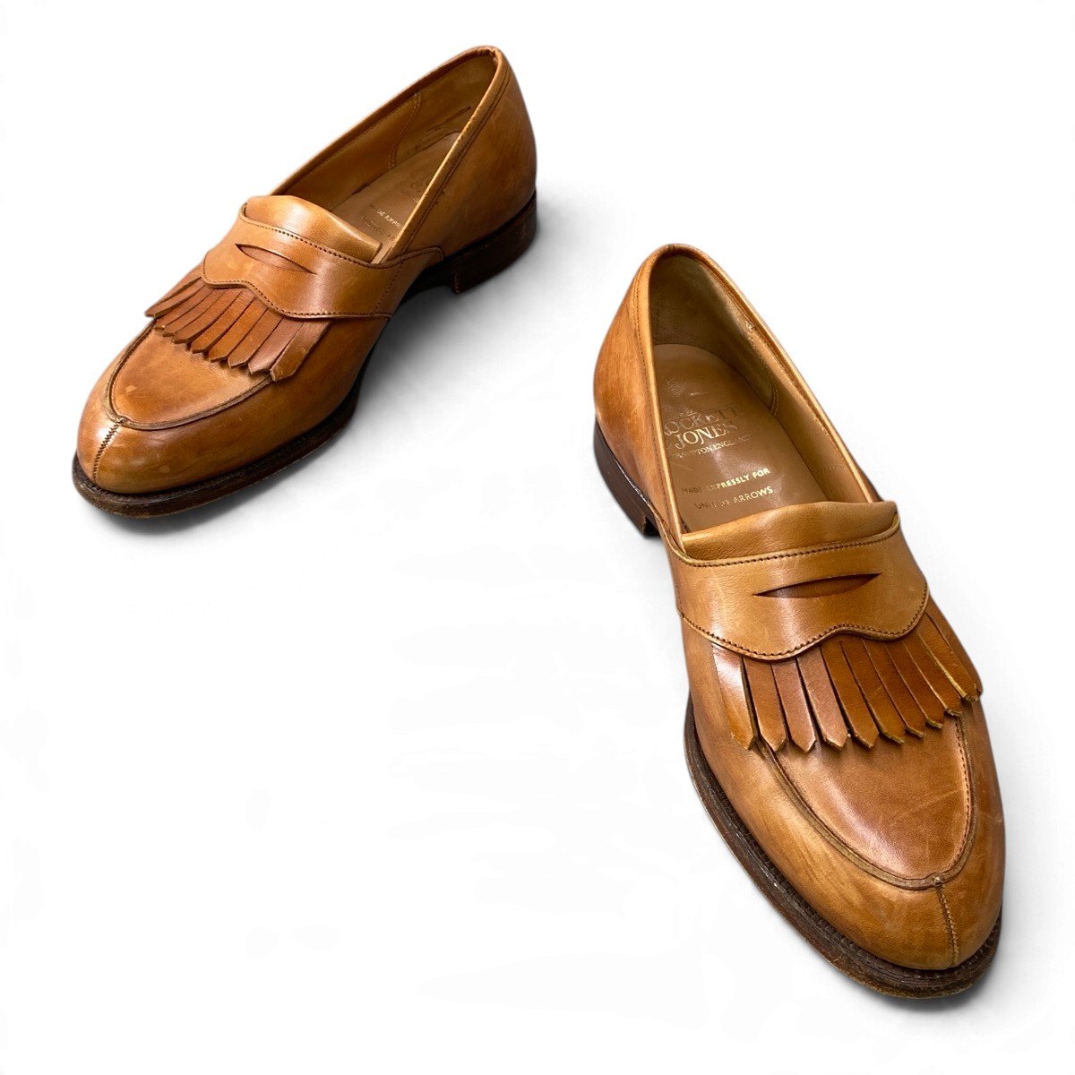 3j14 Crockett&Jones クロケット&ジョーンズ ユナイテッドアローズ別注 SONNING キルトローファー 6340 9E キャメル レザー メンズ 紳士靴o07t