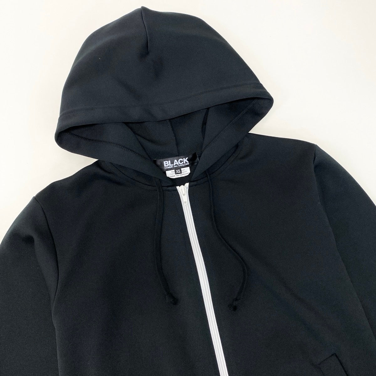 Af25 BLACK COMME des GARCONS ブラックコムデギャルソン ジップアップフーディー 2024SS ジャージパーカー 日本製 メンズ 男性用 1Z-T502 XS ブラック ポリエステル100％u02t