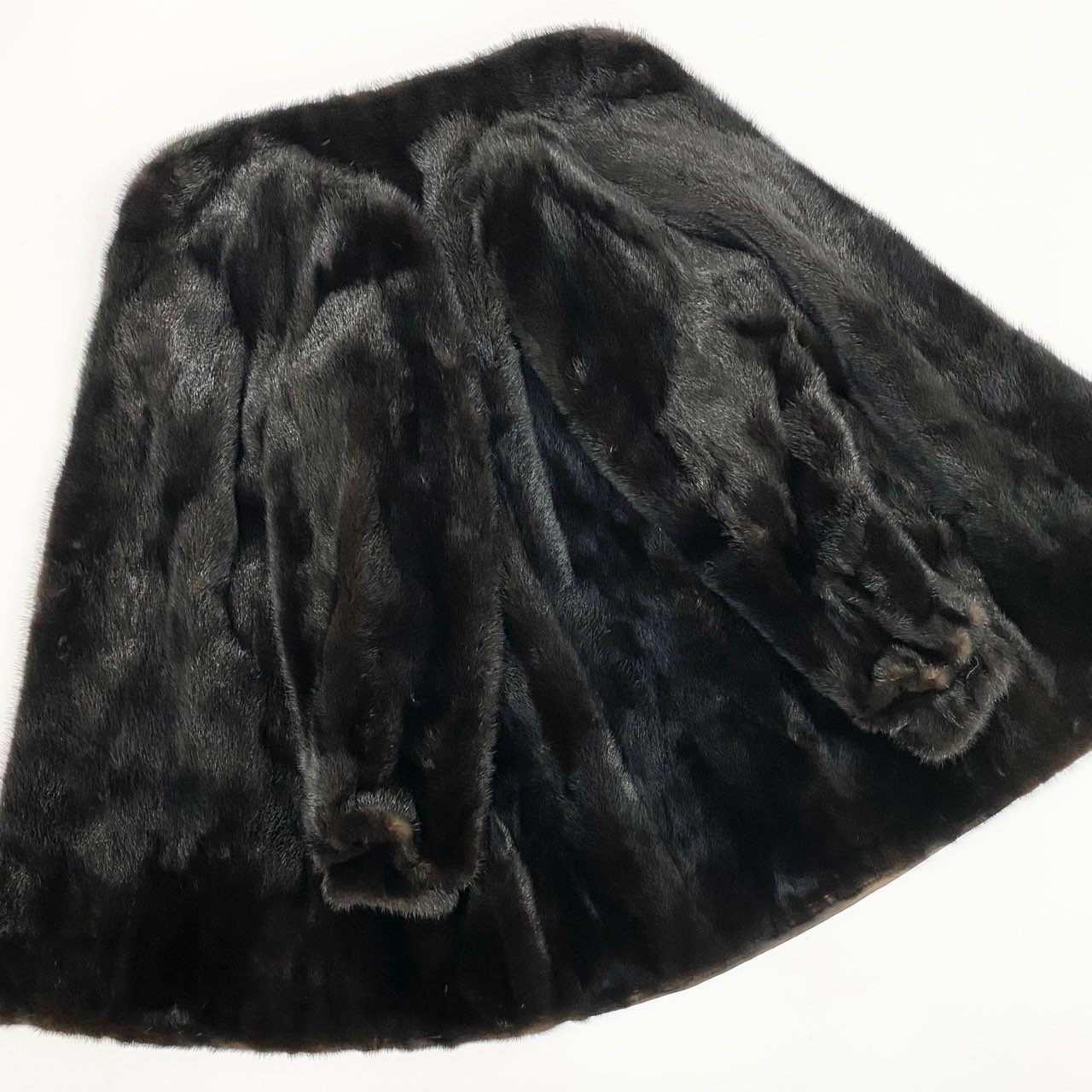 43a21 マホガニーミンク ファーコート サイズ13 ダークブラウン 本毛皮 Mink Fur Coat リアルファー ポケット有t18r