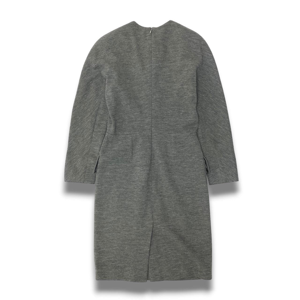 84c19 FENDI フェンディ 長袖ワンピース ウールワンピース 膝丈ワンピース イタリア製 レディース 女性用 グレーu02t
