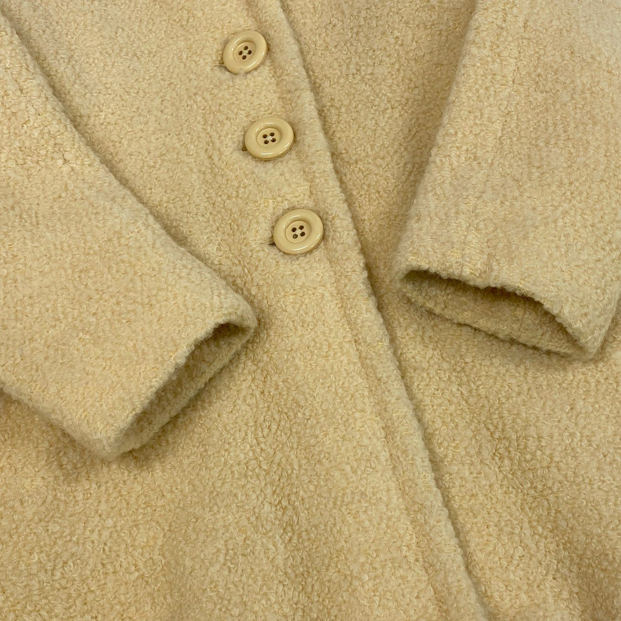 Ab13【美品】YvesSsintLaurent イヴサンローラン ヴィンテージ ボアコート フランス製 Shaggy Boa Coat 38サイズ ベージュ レディース 女性用ta1