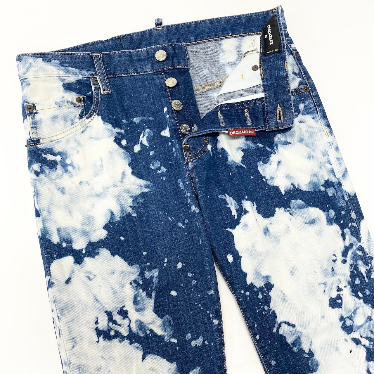 20d30 【美品】  DSQUARED2 ディースクエアード 19ss Skater Jeans スケータージーンズ ブリーチ加工 デニムパンツ S74LB0510 サイズ46 インディゴブルー メンズ 紳士服u02t