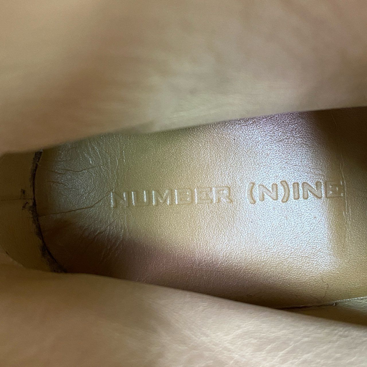2f27 NUMBER NINE ナンバーナイン レースアップ 厚底 レザーブーツ 8 1/2 ホワイト Leather ラバーソール プラットフォーム シューズ