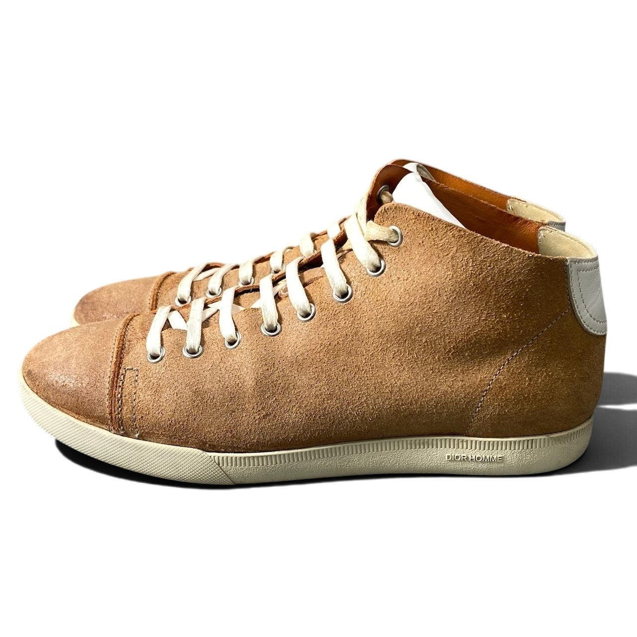1h11 DIOR HOMME ディオールオム 2010年 クリスヴァンアッシュ期 ハイカットスニーカー 40 ブラウン スエードレザー メンズu02t