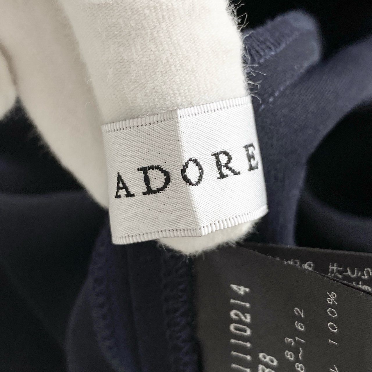 64i11 定価￥30,800 ADORE アドーア  ドライタッチ ジョーゼットブラウス 531-1110214 38 ネイビー 二重織 日本製