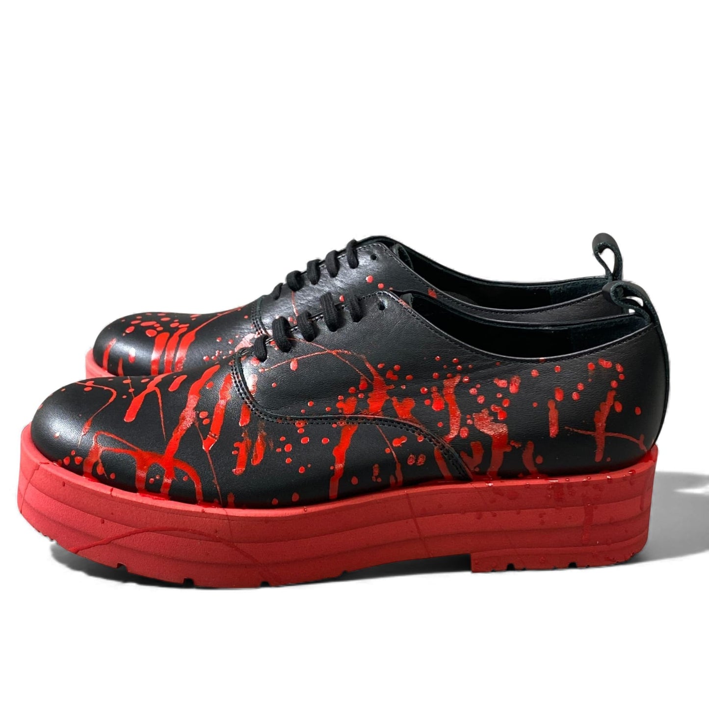 2L11 COMME des GARCONS HOMME PLUS コムデギャルソン オムプリュス 17SS KING IS NAKED 裸の王様 サイズ24 ペイント加工 革靴 レザーシューズk02i