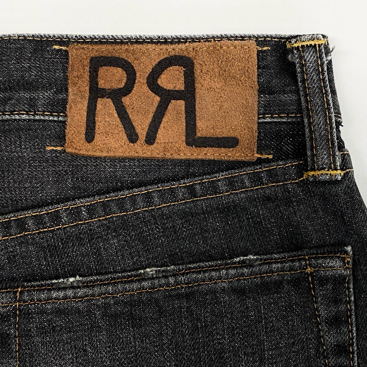 70L23 DOUBLE RL ダブルアールエル BLACK WASH ブラックウォッシュ ローストレート デニムパンツ 30×30 ブラック ジーンズ Ralph Lauren ラルフローレンt18r
