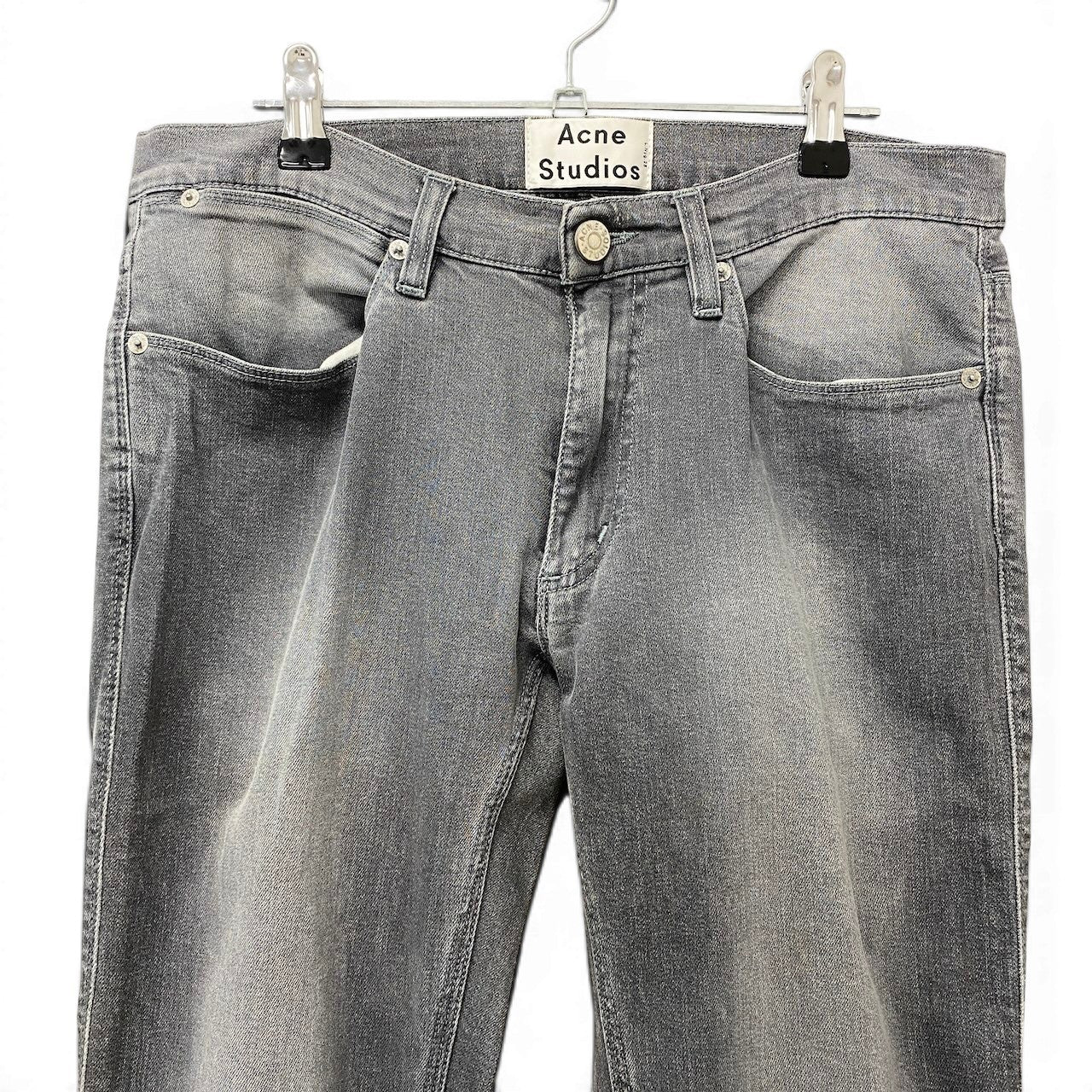 72e21 Acne Studios アクネステュディオズ コットンストレートパンツ ストレッチ ボトムパンツ 31/22 サイズ グレー メンズ 男性用k02i