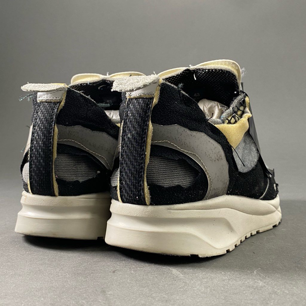 7f4 Maison Martin Margiela メゾンマルタンマルジェラ Descontructed Sneakers 再構築リペアハイテクトレーナー ローカットスニーカー 43 ブラック グレー