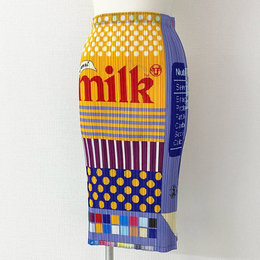 59i27 PLEATS PLEASE プリーツプリーズ 2008 MILK 牛乳パック プリーツスカート PP83-J6874 2 マルチカラー ISSEY MIYAKE イッセイミヤケ 日本製