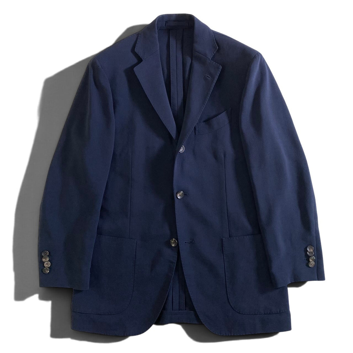 11j28 LARDINI ラルディーニ 本切羽 テーラードジャケット Size 46 ネイビー ブレザー フォーマル 紳士服t18r