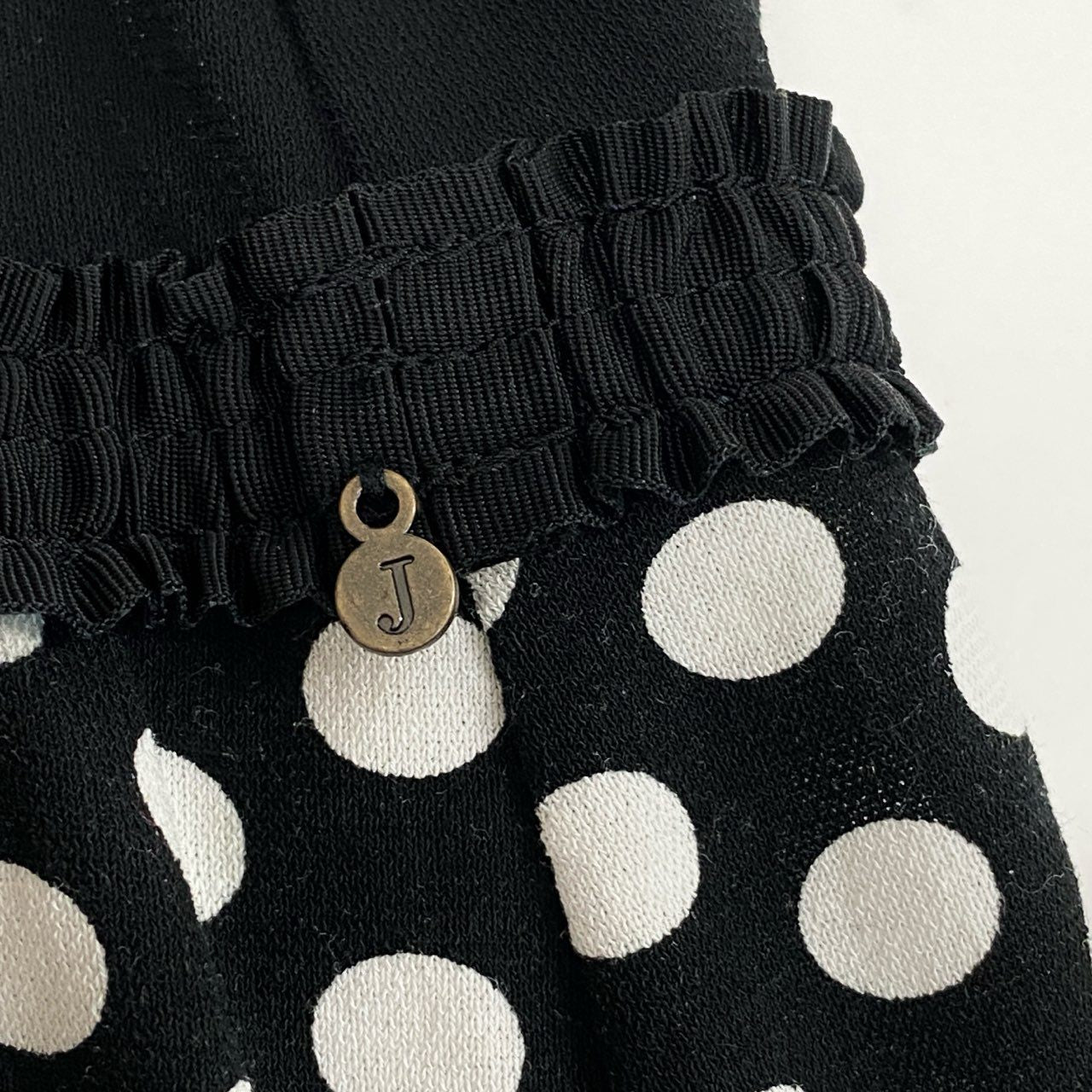 78b27 TOKUKO 1er VOL トクコプルミエヴォル ノースリーブワンピース バルーンワンピース ドット柄 水玉模様 伸縮ストレッチ レディース 女性服 サイズ9 ブラック ホワイトu02t