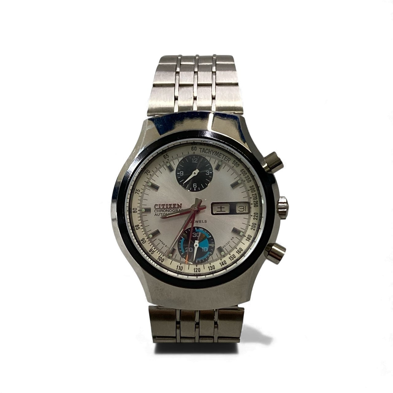 k16《可動》 CITIZEN シチズン 自動巻き クロノグラフ 腕時計 4-901169 シルバー 23石 AT チャレンジタイマーt18r