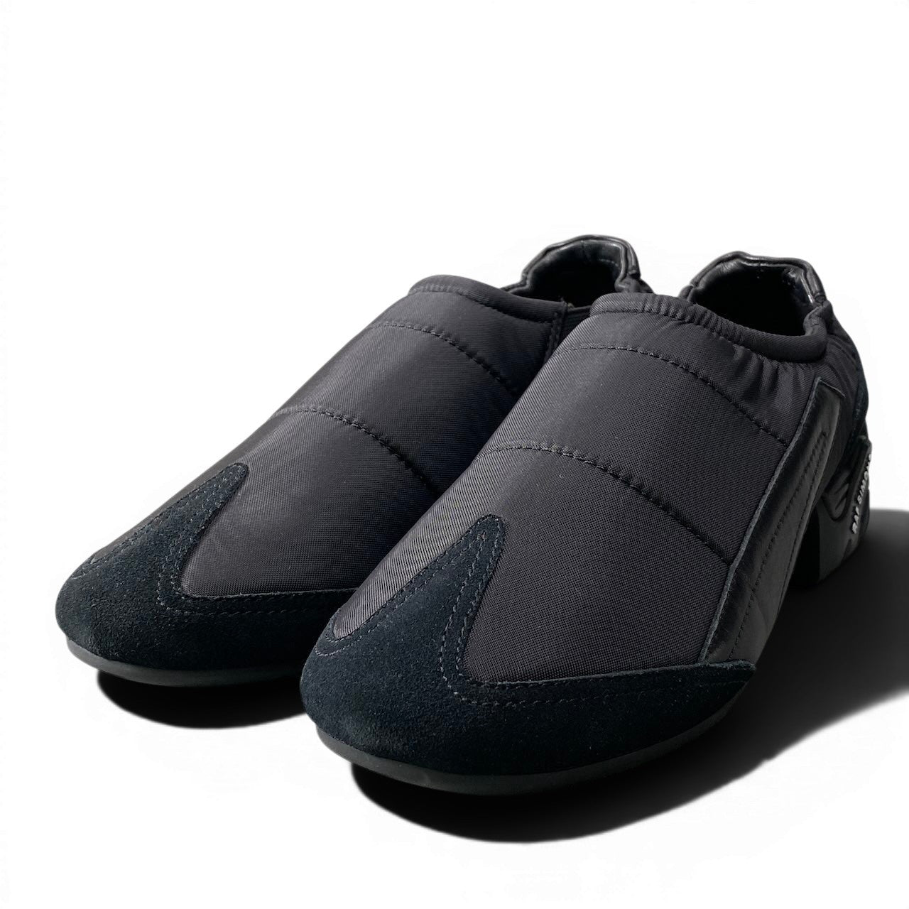 4e21 RAF SIMONS ラフシモンズ RUNNER SOLARIS-22 LOW ナイロン スエード切替 スリッポン メンズ 男性用 箱付き 40 ブラックo07t