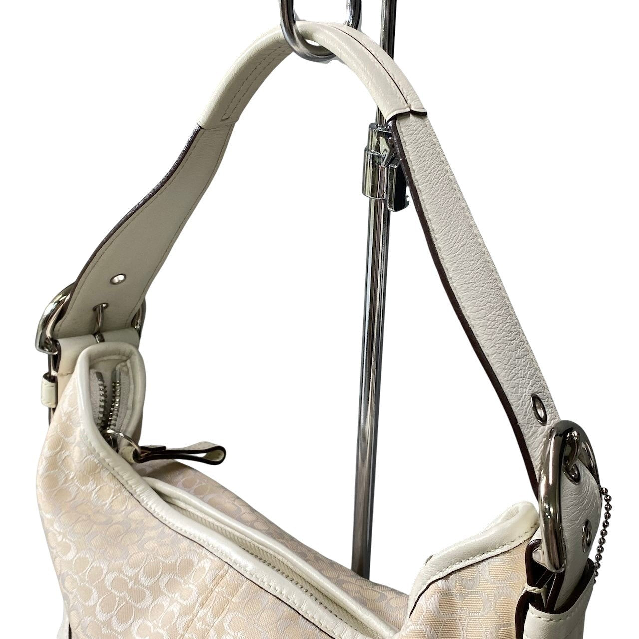 COACH コーチ ミニシグネチャー ワンショルダー ホーボーバッグ Mini Signature Hobo Bag 6351 ホワイト カバン 保存袋有t18r