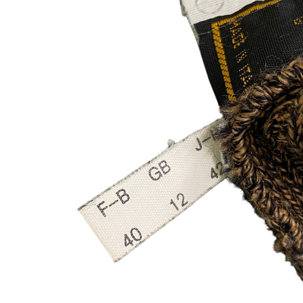 e16 FENDI フェンディ 手袋 ズッカ柄 FFロゴ イタリア製 42サイズ ブラウン ブラック ウール100％ レディース 女性用u02t