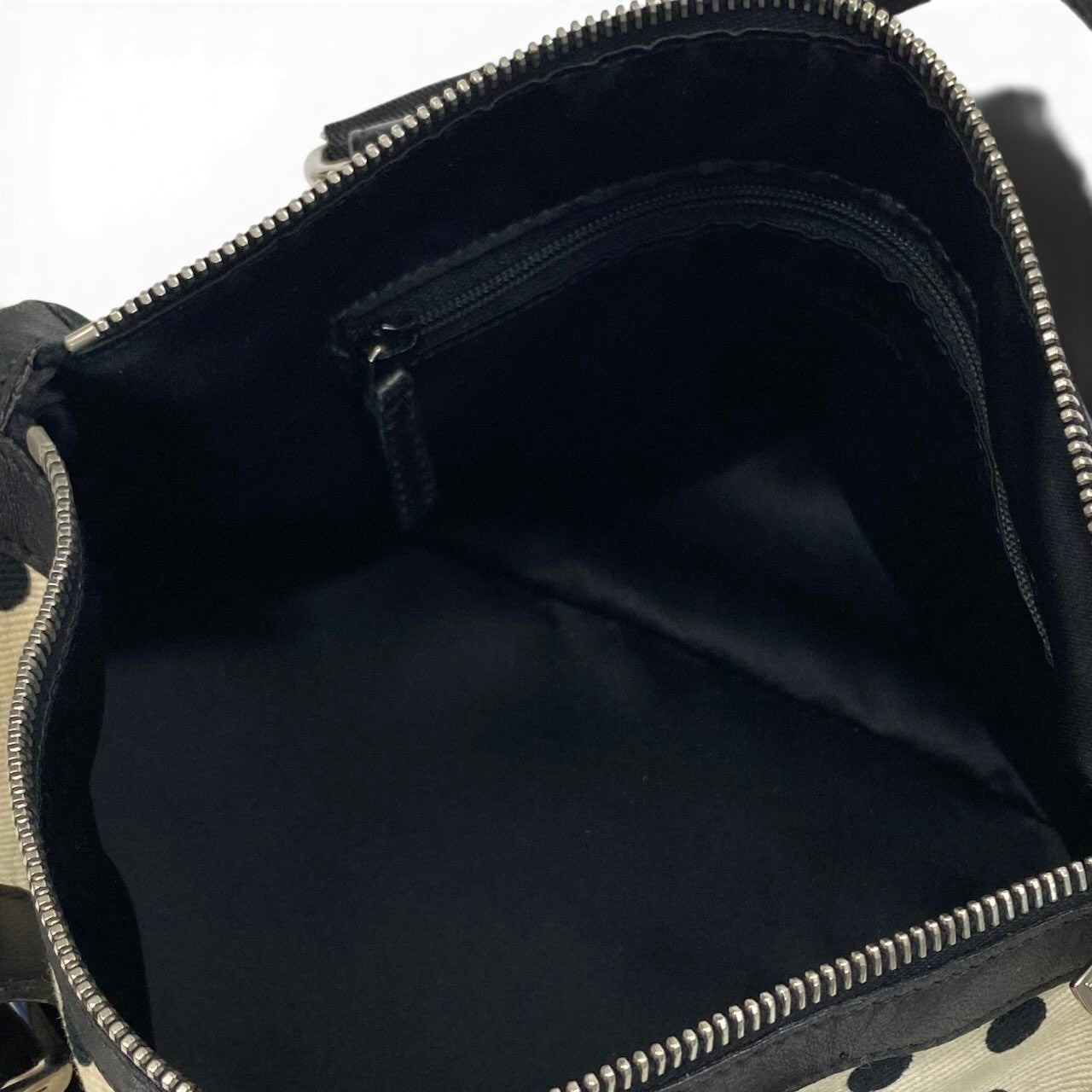 e4 《美品》 Yves Saint Laurent イヴサンローラン ポルカドット ミニボストンバッグ Vintage Polka Dot Mini Boston ホワイト ブラックt18r