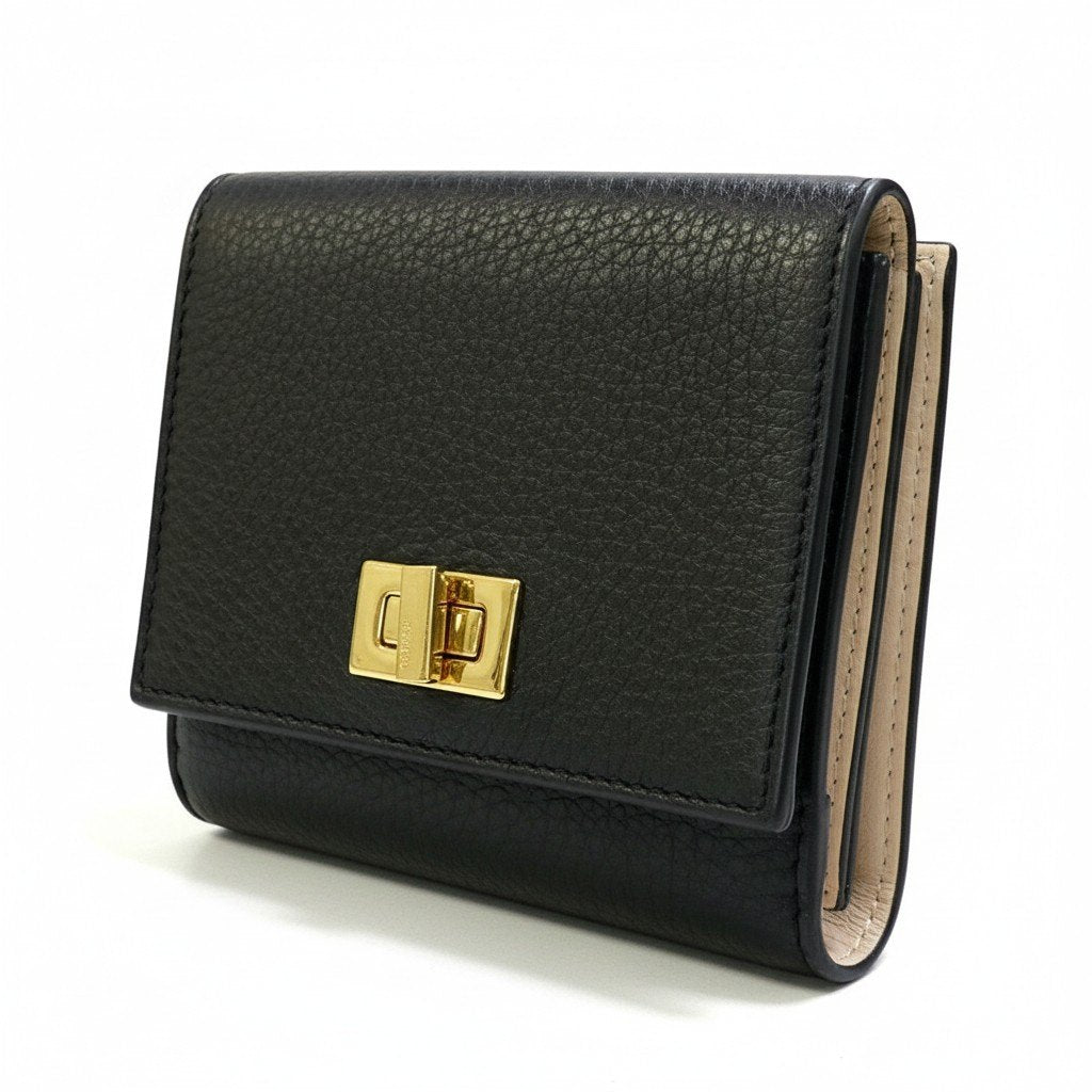 b17 FENDI Peekaboo Turnlock Tri-fold Compact Walletta1