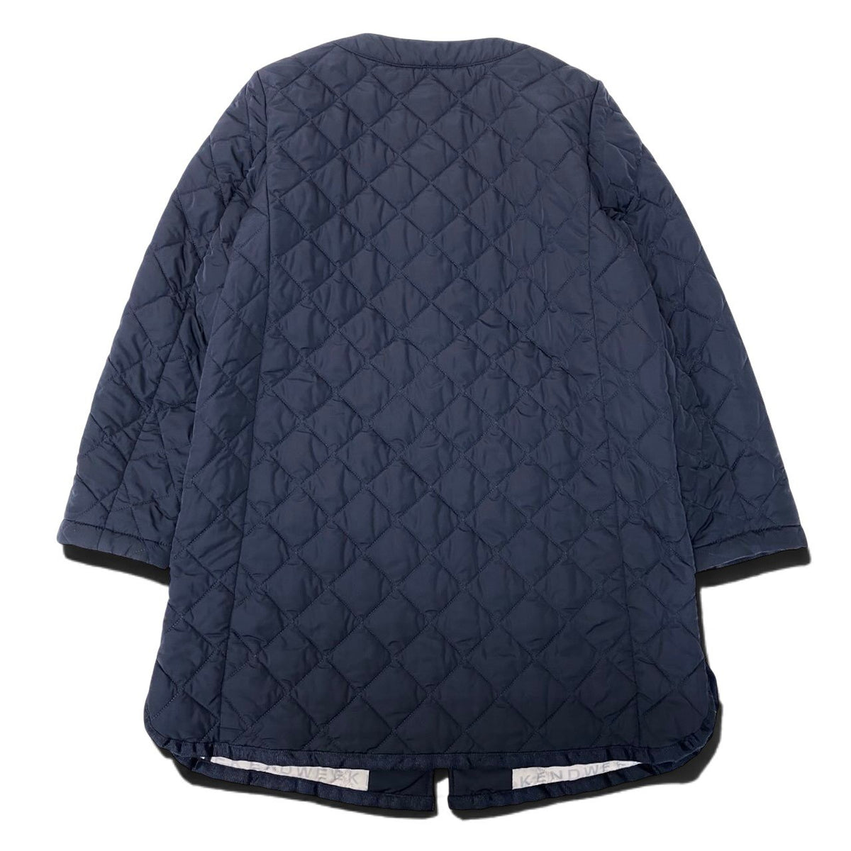 41i27 WEEKEND MaxMara ウィークエンド マックスマーラ キルティングジャケットコート 中綿ジャケット ミドル丈 サイドラインロゴ 38サイズ ネイビー ポリエステル100％ レディース 女性用u02t