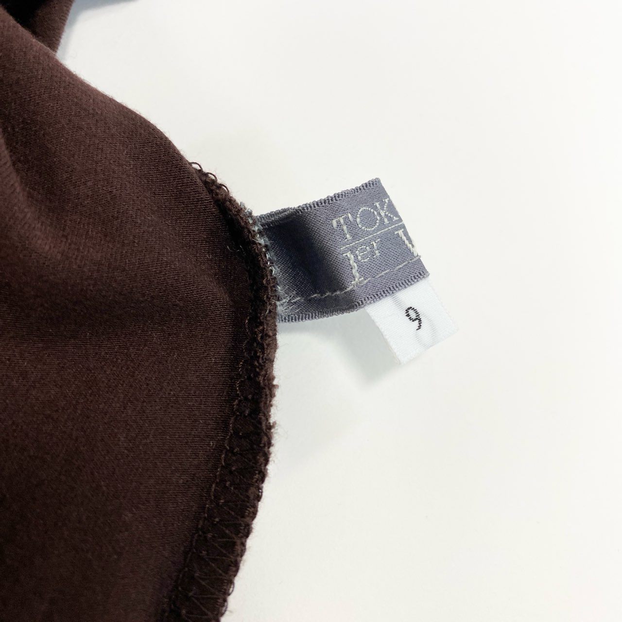 20Ⅼ2 TOKUKO 1er VOL トクコプルミエヴォル ロングスリーブワンピース チュニックワンピース モックネック ボタニカル柄 ストレッチ レディース 9 ブラウンu02t