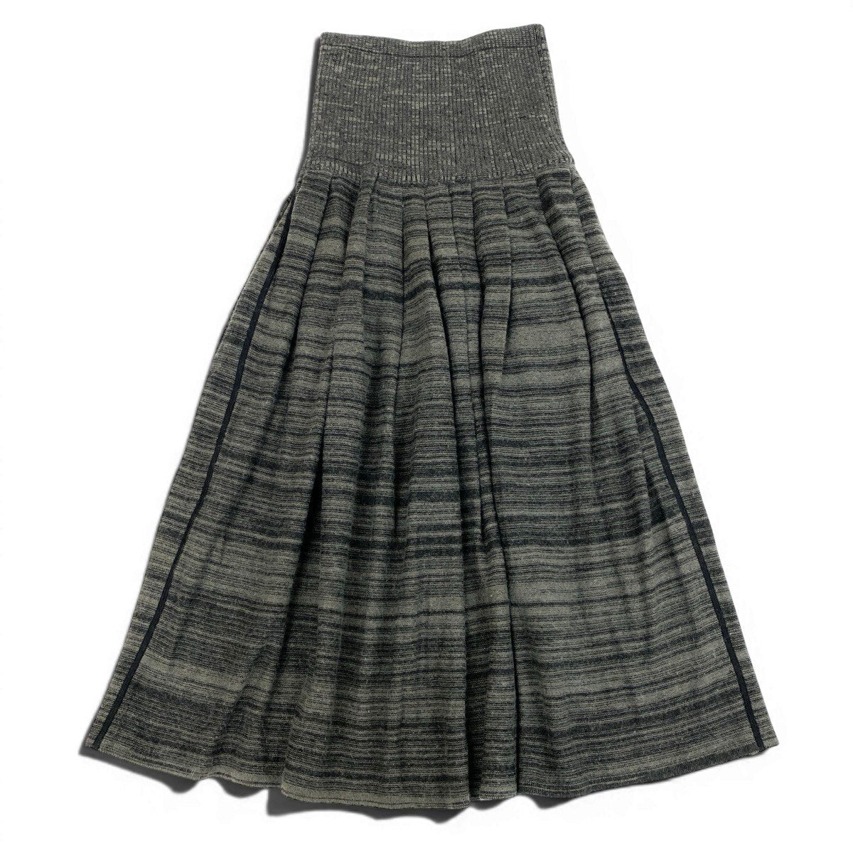 Ag10 issey miyake イッセイミヤケ 70's ニットスカート ロングスカート ボーダー グレー系 レディースk02i