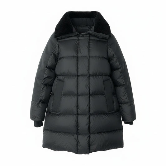 34a16 CANADA GOOSE カナダグース Altona Parka アルトナパーカ ダウンコート ダウンジャケット 3207LB Sサイズ ブラック ナイロン 牛革 レディースo07t