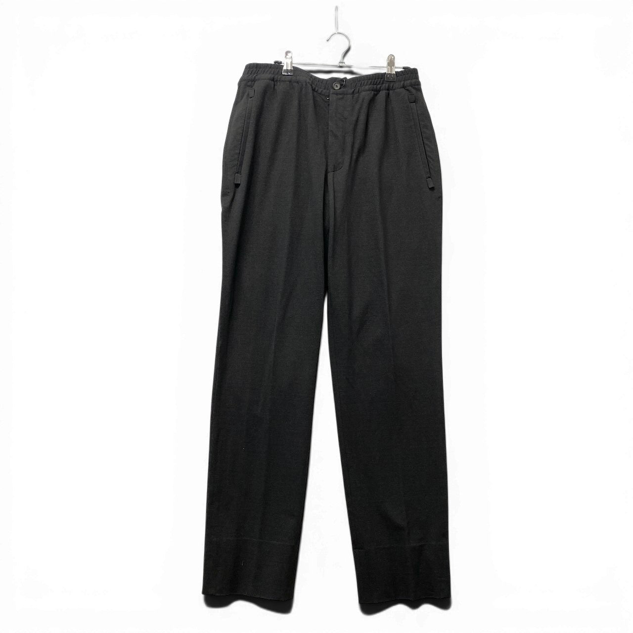 21f16【未使用タグ付】 LANVIN ランバン SLIM FIT テーパードパンツ 伸縮ストレッチ サイズ48 ブラック メンズ 紳士服u02t