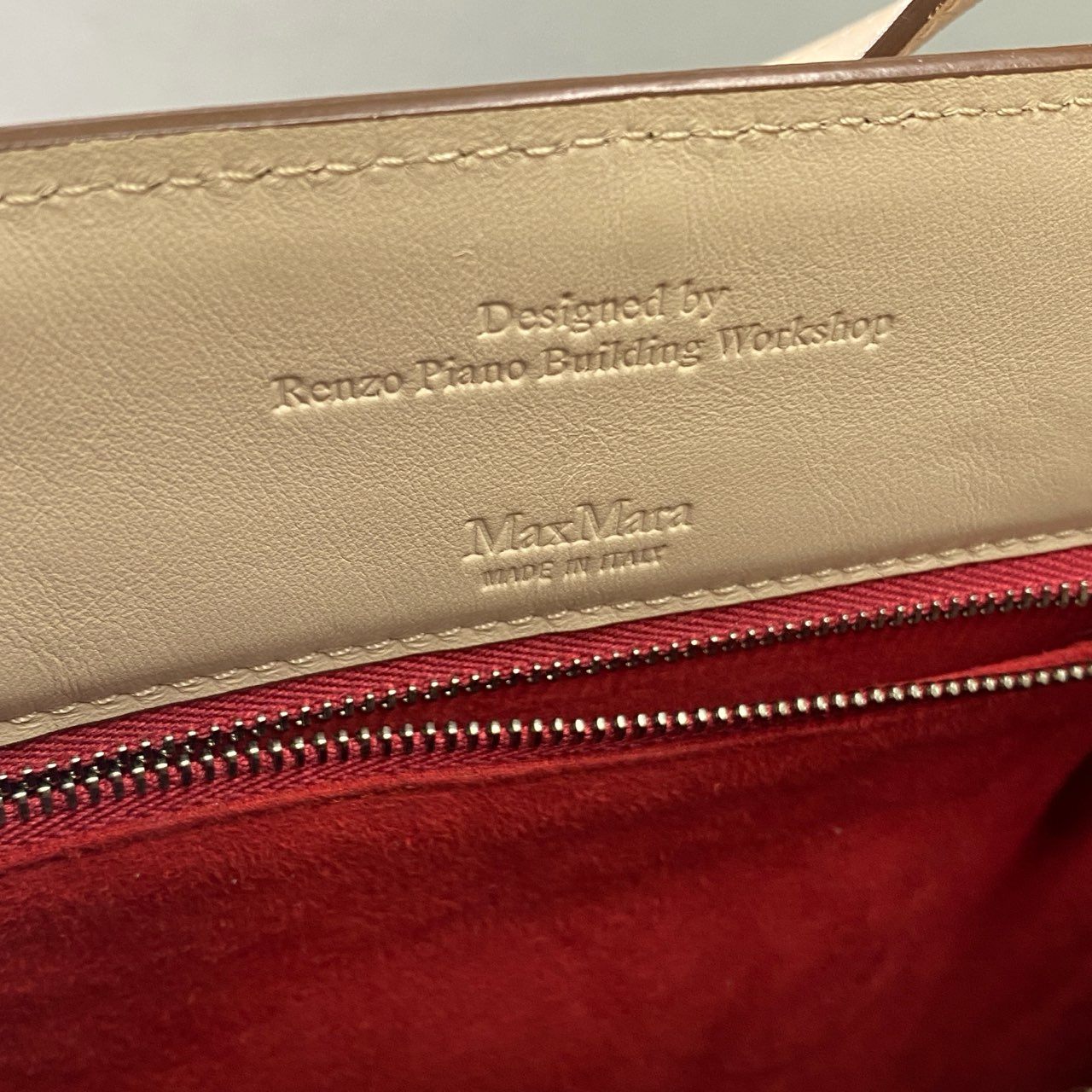 Cb10 定価￥268,400 Max Mara マックスマーラ Whitney Bag ホイットニーバッグ ベージュ レザー by Renzo Piano 2WAY 高級 鞄