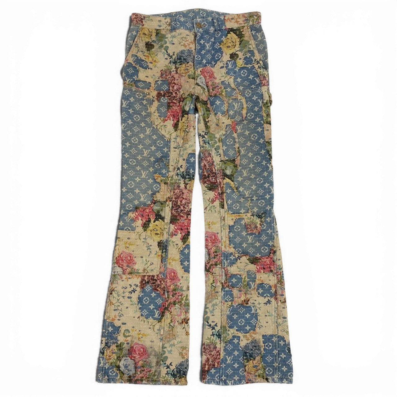 1a15 LOUIS VUITTON ルイヴィトン RM222 2022AW Destroy Carpenter  Bell Bottom モノグラム デニムパンツ サイズ30 メンズ カーペンカーボトムk02i