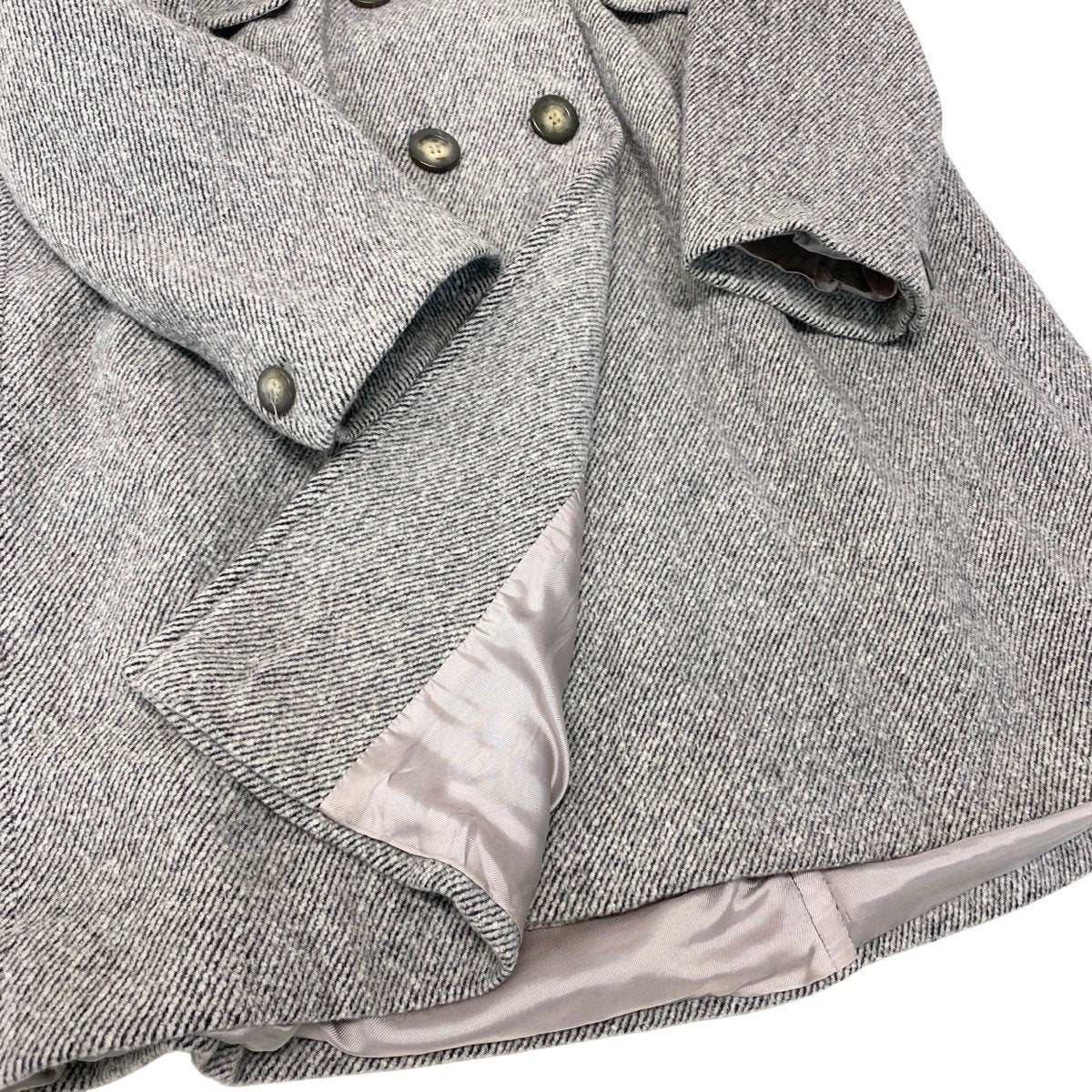86g15 MaxMara マックスマーラ チェスターコート ロングコート アンゴラ混 ダブルブレスト サイズ40 グレー系 レディース 女性用u02t