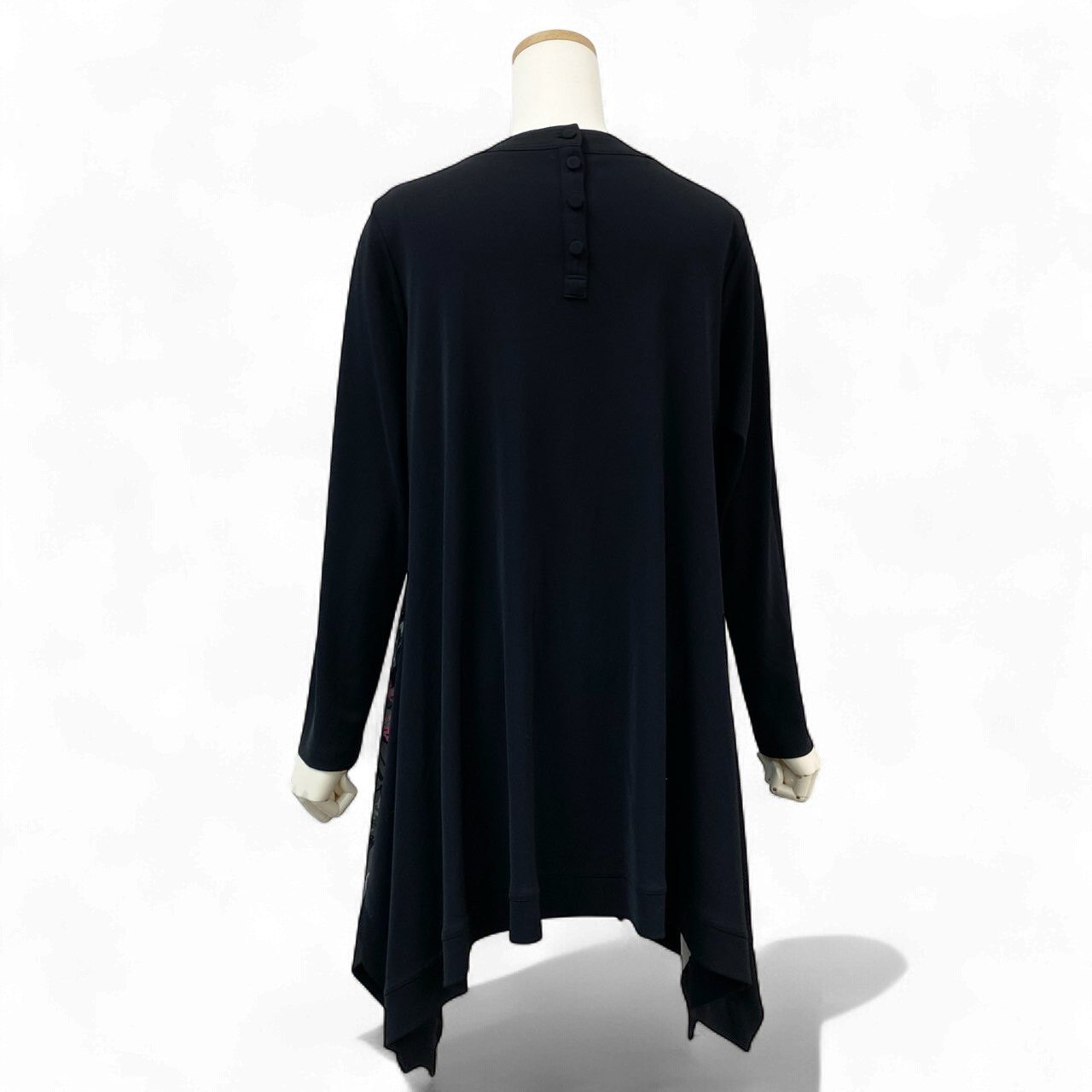 2k19《美品》 TOKUKO 1er VOL トクコプルミエヴォル 長袖ワンピース ロングワンピース 20周年限定モデル Aライン 変形デザイン 9 ブラック レディースu02t