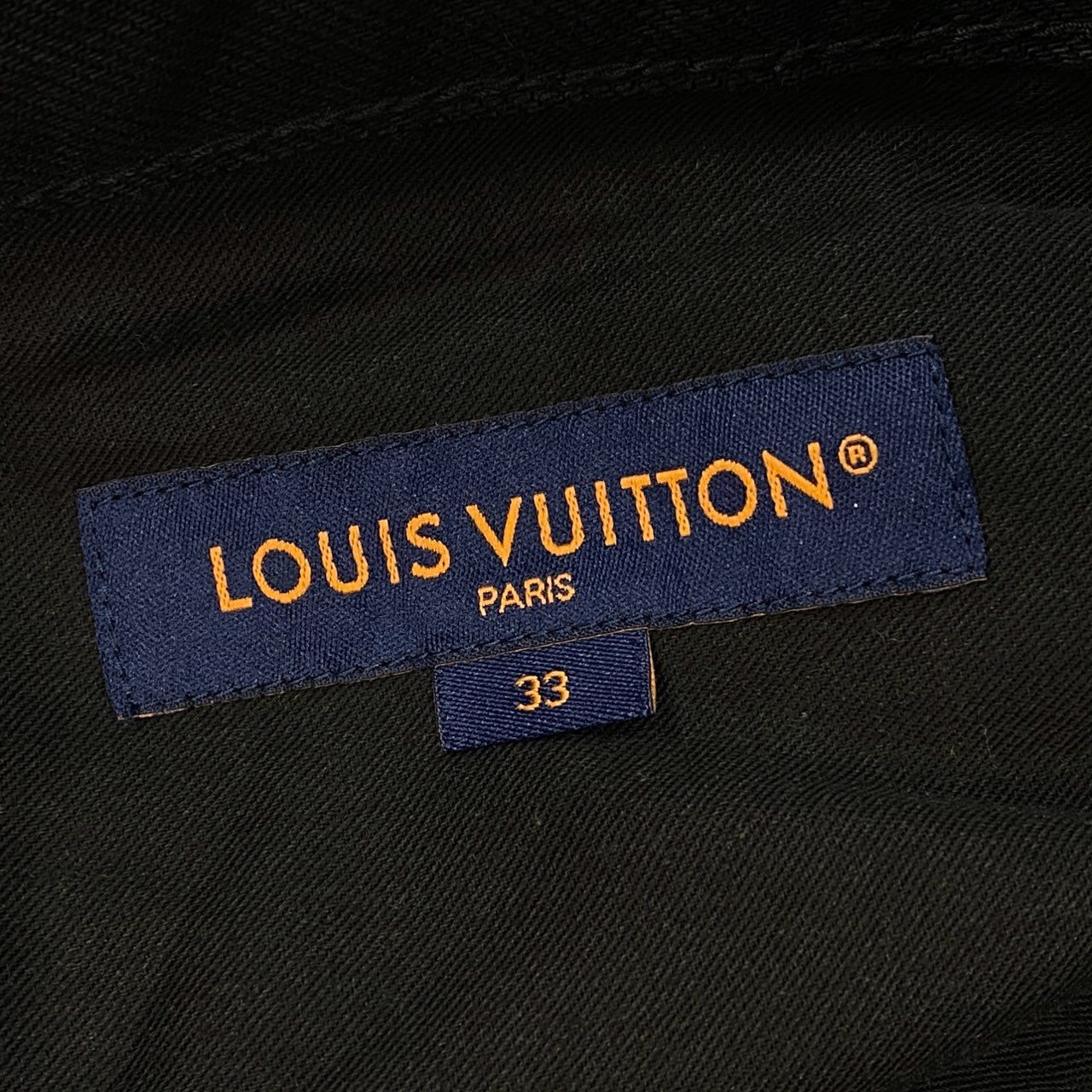 70L23 【美品】LOUIS VUITON ルイヴィトン ストレートデニム レギュラー コットン デニムパンツ HID80WDK0 A310 33サイズ ブラック コットン100％ メンズo07t