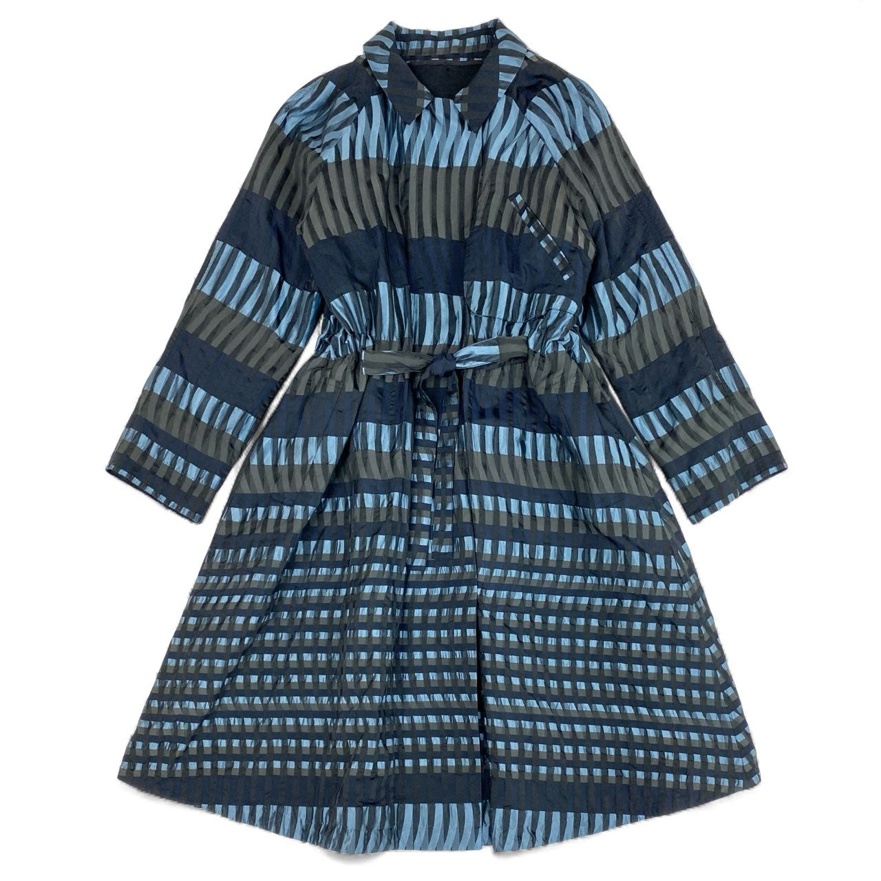 39L12 《美品》 TOKUKO 1er VOL トクコプルミエヴォル ロングコート 総柄コート Aライン ライナー付き 9 光沢カラー レディース 女性用u02t