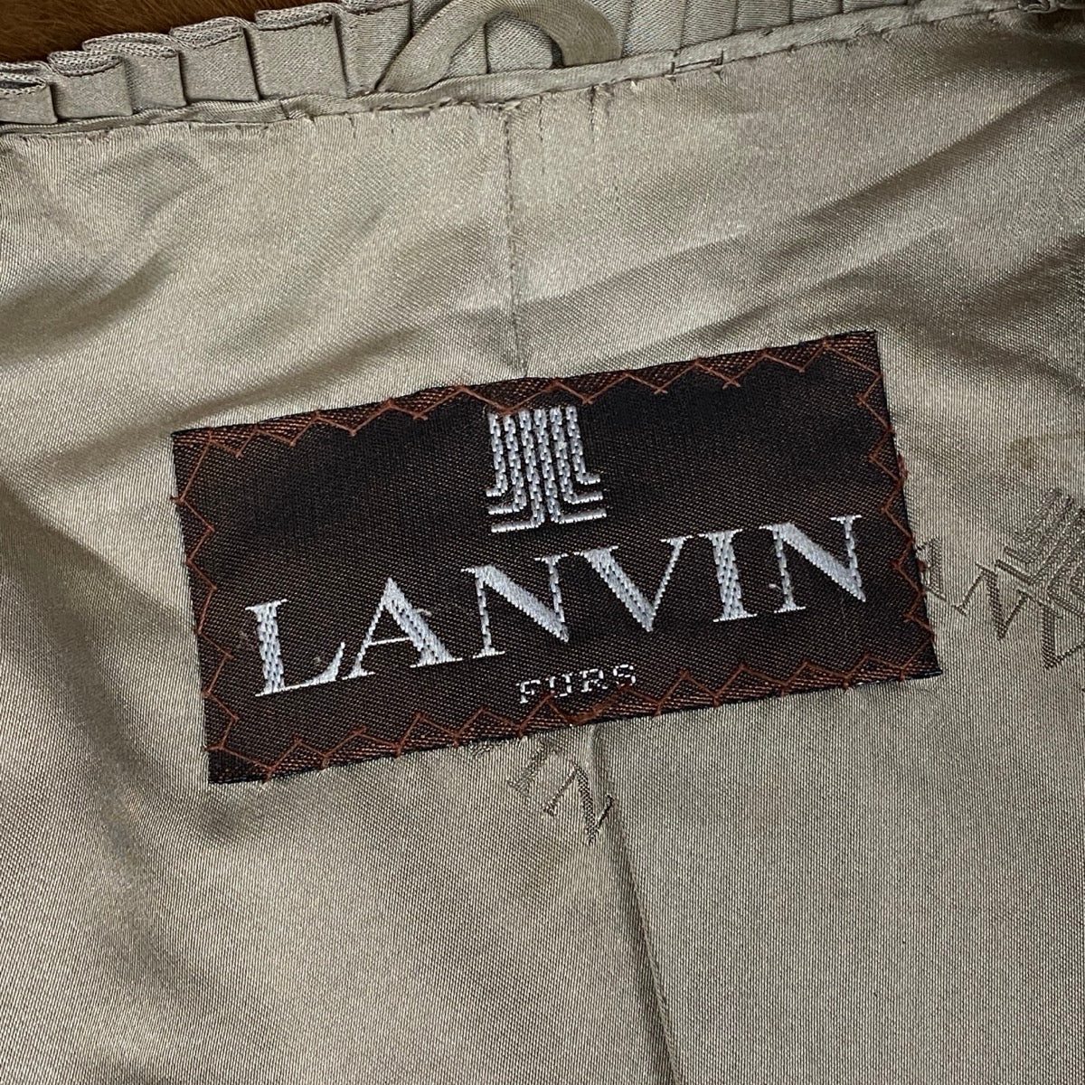 70g1 LANVIN ランバン パステルミンク ファーコート サイズF 茶系 本毛皮 Pastel Mink Fur Coatt18r