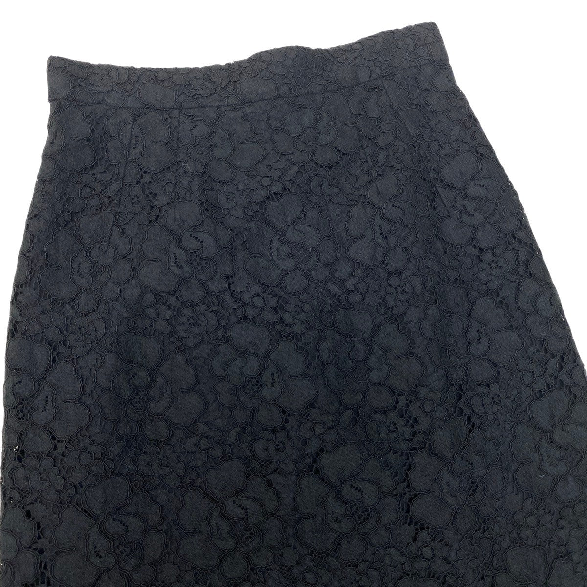 31g29 DOLCE＆GABBANA ドルチェアンドガッバーナ 総レーススカート タイトスカート 花柄レース バックジップ イタリア製 38 ブラック レディース 女性用u02t
