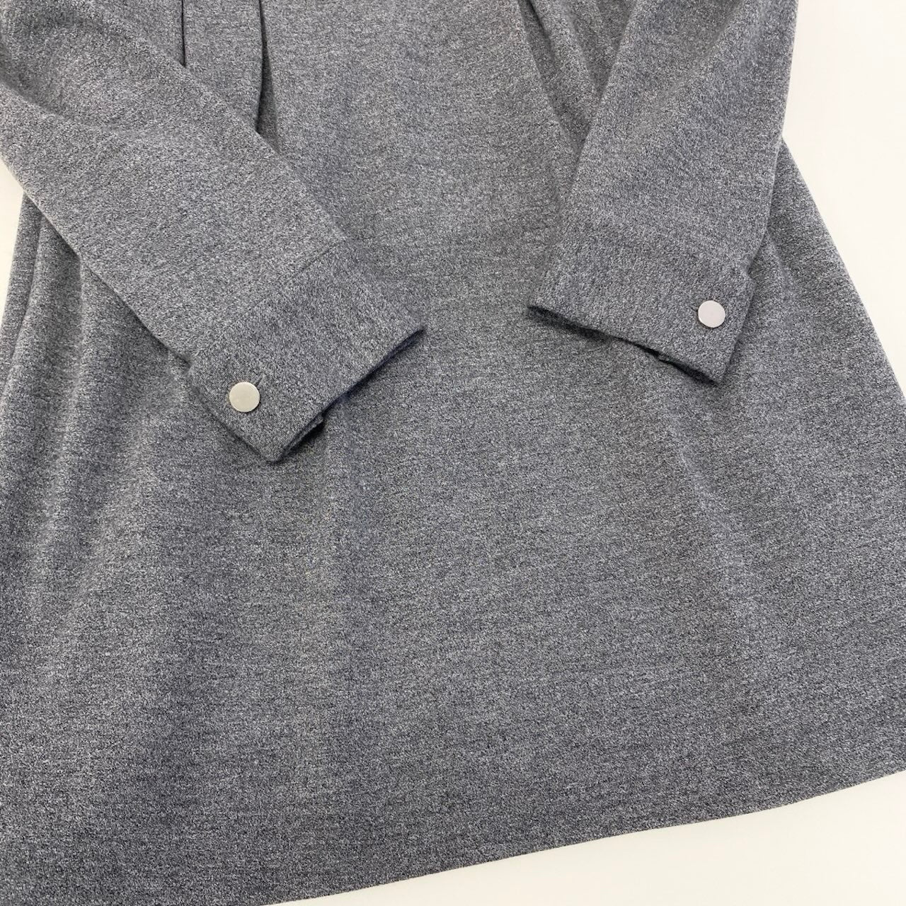 Ef9 【新品保管品】GUCCI ロングスリーブワンピース スタンドカラー イタリア製 XLサイズ グレー ウール100％ レディース 女性用u02t
