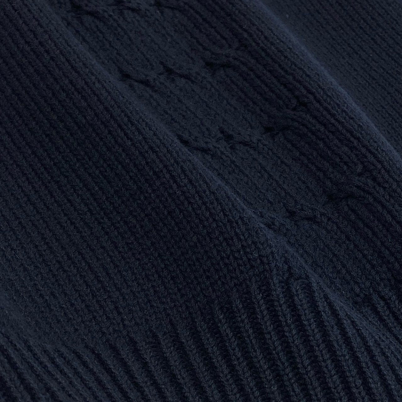 43b20 COMME des GARCONS HOMME コムデギャルソンオム 田中オム ケーブル編み コットンニット セーター 度詰め ネイビー コットン 90su02t